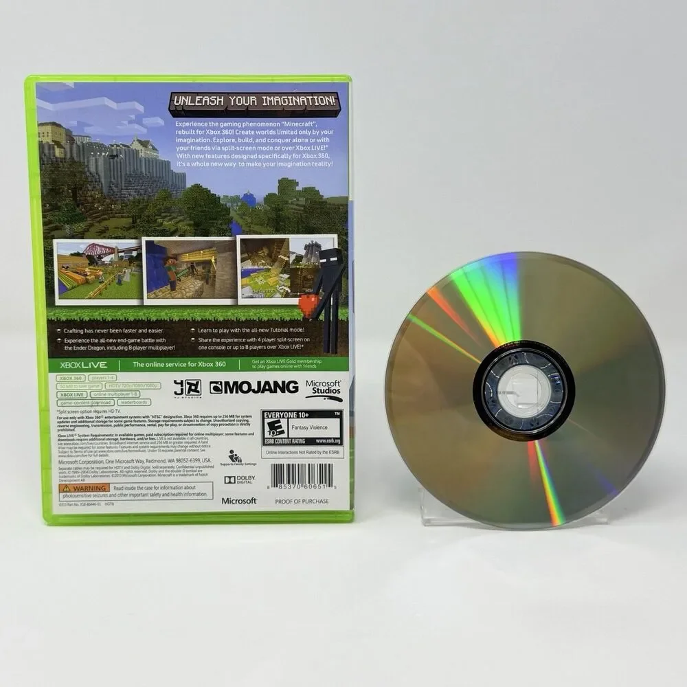Minecraft Xbox 360 Edition Microsoft Xbox 360 X360 2013 No Manual Tested